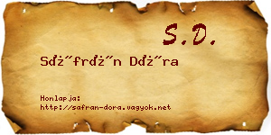 Sáfrán Dóra névjegykártya